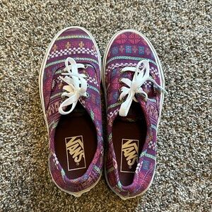 Vans Woven Women Sz‎ 7 Purple Woven Aztec Tribal Southwestern Low Boho Western